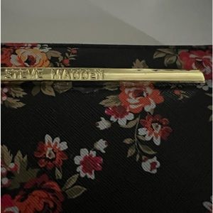 Steve Madden Wristlet and Wallet Black with Floral Colors